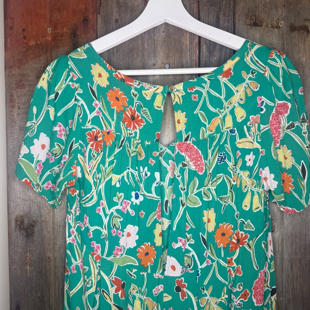 Anthropologie Floreat Relaxed Yardley Sleep Jumpsuit Green Womens Size Small - Picture 9 of 13